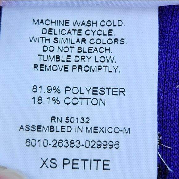 🔹️Vintage BonWorth Purple Embroidered Red Hat Society Birds Top Petite XSmall - Picture 11 of 11